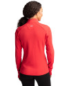 San Francisco 49ers NFL Helmet Cutter & Buck Traverse Stretch Eco Quarter Zip Womens Pullover Red Back Thumbnail Image