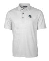 Carolina Panthers NFL Helmet Cutter & Buck Pike Double Dot Print Stretch Mens Polo Charcoal Mannequin Thumbnail Image