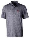 Kansas City Chiefs NFL Helmet Cutter & Buck Pike Constellation Print Stretch Mens Polo Black Mannequin Thumbnail Image