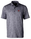 Kansas City Chiefs NFL Helmet Cutter & Buck Pike Constellation Print Stretch Mens Polo Black Mannequin Thumbnail Image