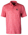 Kansas City Chiefs NFL Helmet Cutter & Buck Pike Constellation Print Stretch Mens Polo Red Mannequin Thumbnail Image