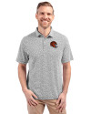 Cincinnati Bengals NFL Helmet Cutter & Buck Virtue Eco Pique Botanical Print Recycled Mens Polo Black Front Thumbnail Image