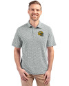 Green Bay Packers NFL Helmet Cutter & Buck Virtue Eco Pique Botanical Print Recycled Mens Polo Hunter Green Front Thumbnail Image