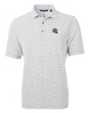 New England Patriots NFL Helmet Cutter & Buck Virtue Eco Pique Botanical Print Recycled Mens Polo Polished Medium Gray Mannequin Thumbnail Image
