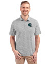 Philadelphia Eagles NFL Helmet Cutter & Buck Virtue Eco Pique Botanical Print Recycled Mens Polo Black Front Thumbnail Image