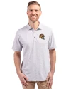 San Francisco 49ers NFL Helmet Cutter & Buck Virtue Eco Pique Botanical Print Recycled Mens Polo Polished Medium Gray Front Thumbnail Image