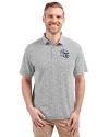 Miami Dolphins NFL Helmet Cutter & Buck Virtue Eco Pique Botanical Print Recycled Mens Polo Black Front Thumbnail Image