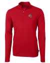 New England Patriots NFL Helmet Cutter & Buck Virtue Eco Pique Recycled Quarter Zip Mens Pullover Red Mannequin Thumbnail Image