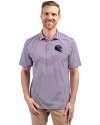View image 4: Baltimore Ravens NFL Helmet Cutter & Buck Virtue Recycled Stripe Featherlight Pique Mens Polo College Purple Front