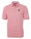New England Patriots NFL Helmet Cutter & Buck Virtue Eco Pique Stripe Recycled Mens Polo Cardinal Red Mannequin Thumbnail Image