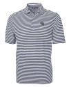 New England Patriots NFL Helmet Cutter & Buck Virtue Eco Pique Stripe Recycled Mens Polo Navy Blue Mannequin Thumbnail Image