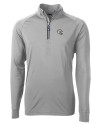 Los Angeles Chargers NFL Helmet Cutter & Buck Adapt Eco Knit Stretch Recycled Mens Big and Tall Quarter Zip Pullover Polished Medium Gray Mannequin Thumbnail Image