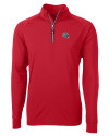 New England Patriots NFL Helmet Cutter & Buck Adapt Eco Knit Stretch Recycled Mens Big and Tall Quarter Zip Pullover Red Mannequin Thumbnail Image