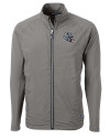 New England Patriots NFL Helmet Cutter & Buck Adapt Eco Knit Hybrid Recycled Mens Big & Tall Full Zip Jacket Elemental Grey Mannequin Thumbnail Image