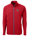 New England Patriots NFL Helmet Cutter & Buck Adapt Eco Knit Hybrid Recycled Mens Big & Tall Full Zip Jacket Red Mannequin Thumbnail Image