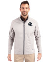 Seattle Seahawks NFL Helmet Cutter & Buck Adapt Eco Knit Hybrid Recycled Mens Big & Tall Full Zip Jacket Polished Medium Gray Front Thumbnail Image