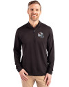 Arizona Cardinals NFL Helmet Cutter & Buck Virtue Eco Pique Recycled Quarter Zip Mens Big & Tall Pullover Black Front Thumbnail Image
