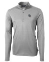 New England Patriots NFL Helmet Cutter & Buck Virtue Eco Pique Recycled Quarter Zip Mens Big & Tall Pullover Polished Medium Gray Mannequin Thumbnail Image