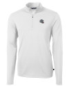 New England Patriots NFL Helmet Cutter & Buck Virtue Eco Pique Recycled Quarter Zip Mens Big & Tall Pullover White Mannequin Thumbnail Image