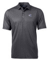 Buffalo Bills NFL Helmet Cutter & Buck Pike Banner Print Stretch Mens Big & Tall Polo Black Mannequin Thumbnail Image