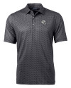 Miami Dolphins NFL Helmet Cutter & Buck Pike Banner Print Stretch Mens Big & Tall Polo Black Mannequin Thumbnail Image