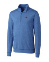 Florida Gators Cutter & Buck Shoreline Heathered Quarter Zip Mens Big and Tall Pullover Tour Blue Heather Mannequin Thumbnail Image