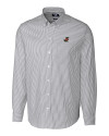 Florida Gators Vintage Cutter & Buck Stretch Oxford Stripe Mens Big and Tall Long Sleeve Dress Shirt Charcoal Mannequin Thumbnail Image