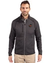 Florida Gators Vintage Cutter & Buck Mainsail Sweater-Knit Mens Big and Tall Full Zip Jacket Charcoal Heather Front Thumbnail Image