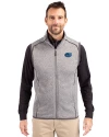 Florida Gators Cutter & Buck Mainsail Sweater-Knit Mens Big and Tall Full Zip Vest Polished Heather Front Thumbnail Image