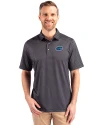 Florida Gators Cutter & Buck Pike Banner Print Stretch Mens Polo Black Front Thumbnail Image