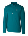 Florida Gators Cutter & Buck Traverse Stretch Eco Quarter Zip Mens Pullover Teal Blue Mannequin Thumbnail Image