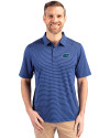 Florida Gators Cutter & Buck Forge Pencil Stripe Stretch Mens Polo Tour Blue Front Thumbnail Image