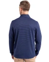 Florida Gators Cutter & Buck Virtue Eco Pique Micro Stripe Recycled Mens Big & Tall Quarter Zip Tour Blue/Black Back Thumbnail Image