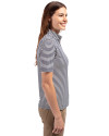 Yale Bulldogs Cutter & Buck Virtue Eco Pique Stripe Recycled Womens Top Navy Blue Side Thumbnail Image