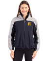 ETSU Buccaneers Cutter & Buck Charter Eco Recycled Womens Anorak Jacket Navy Blue/Polished Front Thumbnail Image