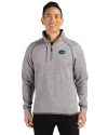 Florida Gators Cutter & Buck Mainsail Sweater-Knit Mens Half Zip Pullover Jacket Polished Heather Front Thumbnail Image