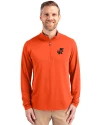 Florida Gators Vintage Cutter & Buck Virtue Eco Pique Recycled Quarter Zip Mens Pullover College Orange Front Thumbnail Image
