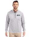 UCF Knights Citronaut Cutter & Buck Adapt Eco Knit Heather Mens Big & Tall Quarter Zip Pullover Polished Heather Front Thumbnail Image