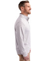 Arkansas Razorbacks College Vault Cutter & Buck Virtue Eco Pique Micro Stripe Recycled Mens Big & Tall Quarter Zip Polished/White Side Thumbnail Image