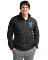 Air Force Falcons College Vault Cutter & Buck Charter Eco Knit Recycled Big & Tall Full-Zip Jacket Black Front Thumbnail Image