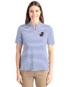 Florida Gators Vintage Cutter & Buck Virtue Eco Pique Stripe Recycled Womens Top Tour Blue Front Thumbnail Image