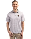 Florida Gators Vintage Cutter & Buck Virtue Eco Pique Micro Stripe Recycled Mens Polo Polished/White Front Thumbnail Image