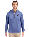 Florida Gators Vintage Cutter & Buck Adapt Eco Knit Heather Mens Quarter Zip Pullover Tour Blue Heather Front Thumbnail Image