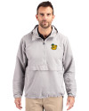 Baylor Sailor Bear College Vault Cutter & Buck Charter Eco Recycled Mens Anorak Jacket Polished Medium Gray Front Thumbnail Image