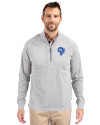 Los Angeles Rams Historic Cutter & Buck Adapt Eco Knit Heather Mens Quarter Zip Pullover Polished Heather Front Thumbnail Image