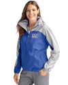 New York Giants Historic Cutter & Buck Charter Eco Recycled Womens Anorak Jacket Tour Blue/Polished Front Thumbnail Image