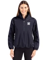 Houston Astros Stars & Stripes Cutter & Buck Charter Eco Recycled Womens Anorak Jacket Navy Blue Front Thumbnail Image