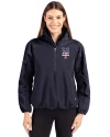 New York Mets Stars & Stripes Cutter & Buck Charter Eco Recycled Womens Anorak Jacket Navy Blue Front Thumbnail Image