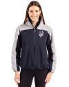 San Francisco Giants Stars & Stripes Cutter & Buck Charter Eco Recycled Womens Anorak Jacket Navy Blue/Polished Front Thumbnail Image