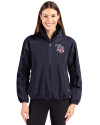 Tampa Bay Rays Stars & Stripes Cutter & Buck Charter Eco Recycled Womens Anorak Jacket Navy Blue Front Thumbnail Image